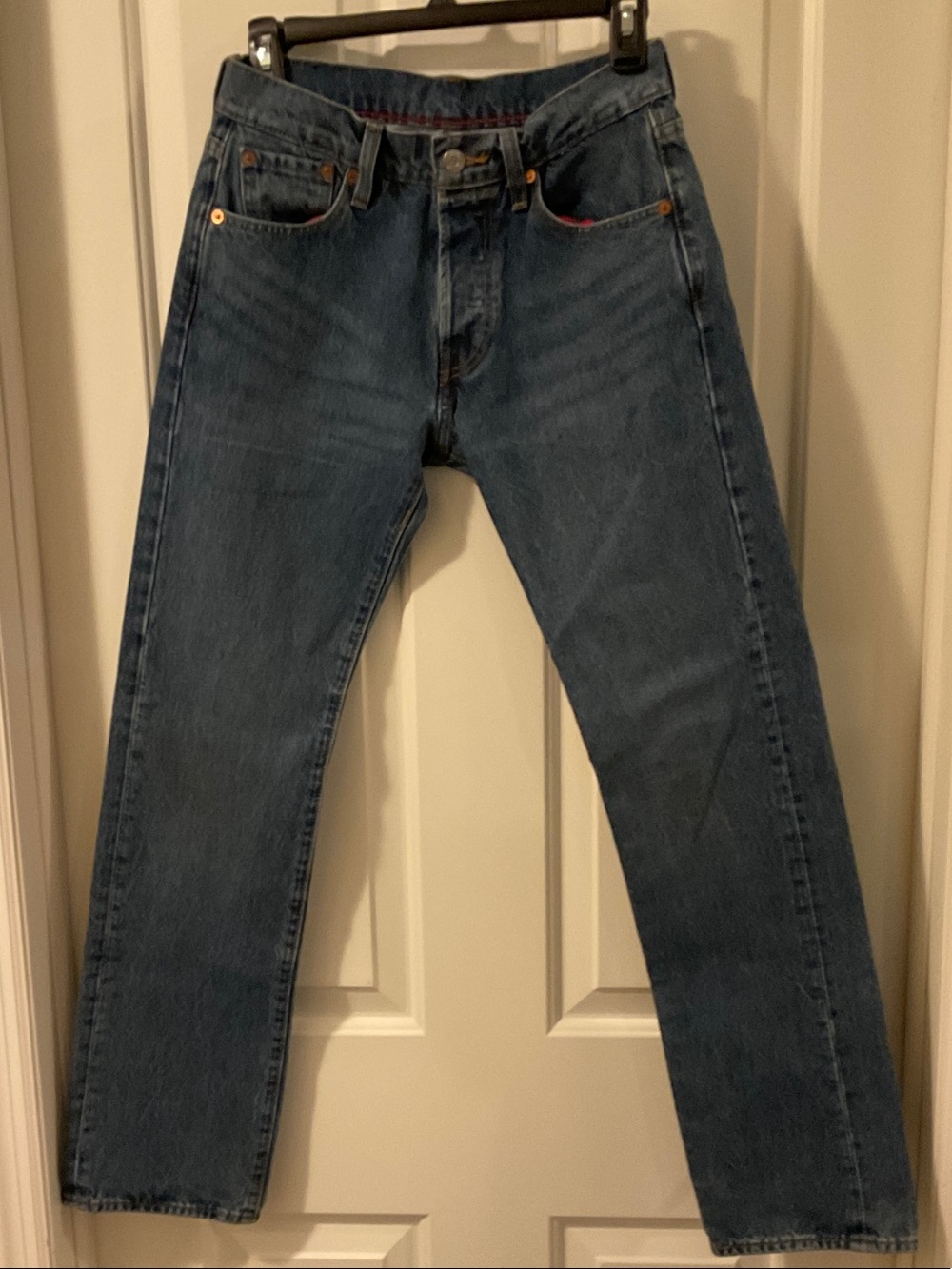 Vintage Levi Strauss Women's Straight Leg 501 Denim Jeans Button Down W27 L32